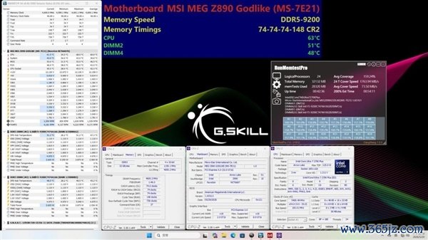 4-DIMM主板初度攻击!芝奇DDR5内存跑出9200MT/s:仅1.1V电压