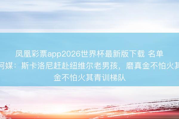 凤凰彩票app2026世界杯最新版下载 名单选好没?阿媒:斯卡洛尼赶赴纽维尔老男孩,磨真金不怕火其青训梯队