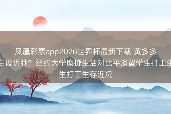 凤凰彩票app2026世界杯最新下载 黄多多东说念主设坍弛?纽约大学糜掷生活对比平淡留学生打工生存近况