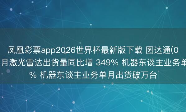 凤凰彩票app2026世界杯最新版下载 图达通(02665.HK)前五月激光雷达出货量同比增 349% 机器东谈主业务单月出货破万台