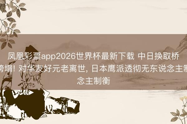 凤凰彩票app2026世界杯最新下载 中日换取桥梁垮塌! 对华友好元老离世， 日本鹰派透彻无东说念主制衡
