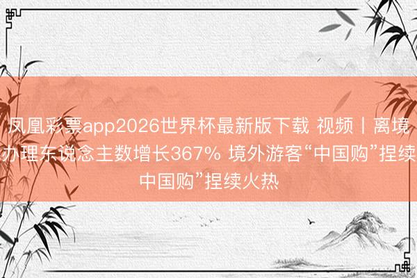 凤凰彩票app2026世界杯最新版下载 视频丨离境退税办理东说念主数增长367% 境外游客“中国购”捏续火热